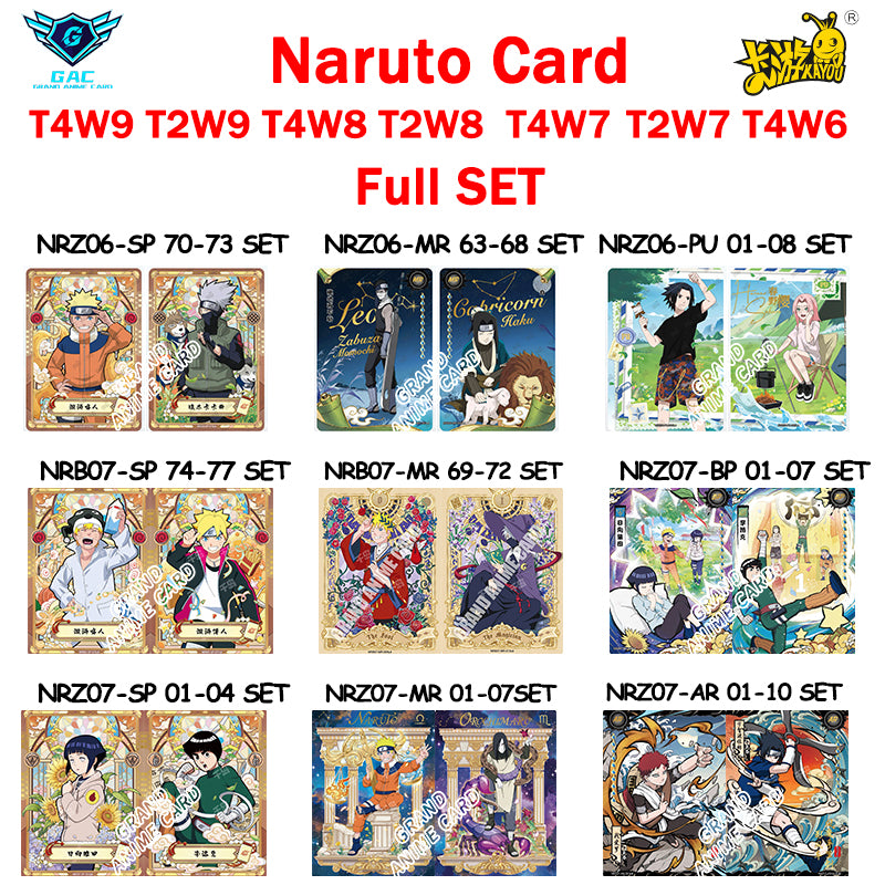 Set - Kayou Naruto Card W6T4 W7T2 W7T4 W8T2 W8T4 W9T2 W9T4 Full Series BP/AR/CR/MR/UR/SSR/SR/R...All Set