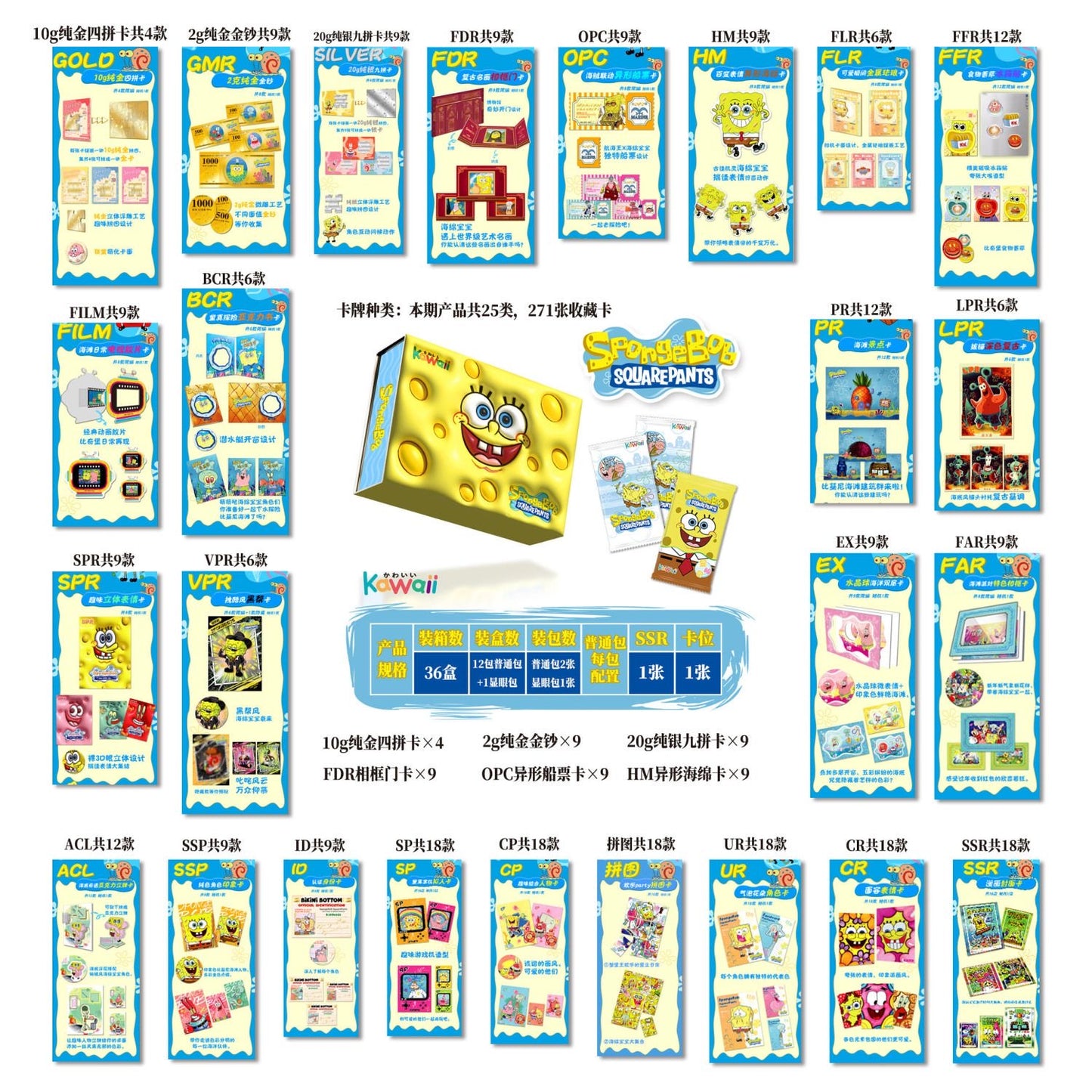 Booster-Kawaii Spongebob Squarepants Box Collection Card