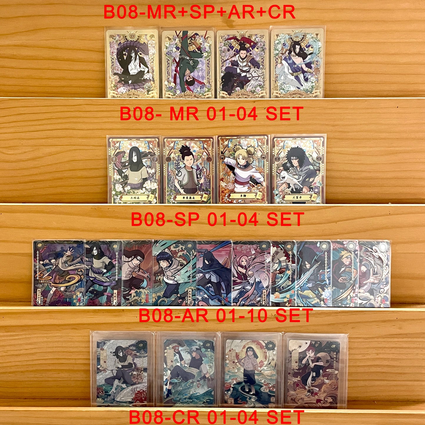 Set - Kayou Naruto Card W6T4 W7T2 W7T4 W8T2 W8T4 W9T2 Full Series BP/AR/CR/MR/UR/SSR/SR/R...All Set